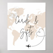 カードとギフト飛行機の赤ちゃんシャワーポスター ポスター (正面)