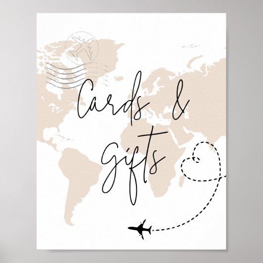 カードとギフト飛行機の赤ちゃんシャワーポスター ポスター (正面)