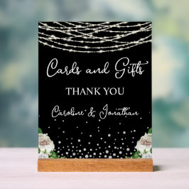 カードとギフト黒いサインストリングライト アクリルサイン