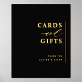 カードとギフト黒とホイルのサインのカードとギフト 箔ポスター (正面)