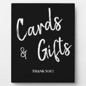 カードとギフト黒結婚の看板テーブルトッププラーク フォトプラーク (正面)