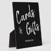 カードとギフト黒結婚の看板テーブルトッププラーク フォトプラーク (側面)