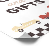 カードとギフト2速レースカー誕生日パーティー ポスター (角)