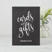カードとギフト お手頃なブラックボードサイン サンキューカード (スタンド正面)