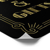 カードとギフト ウェディングサイン ゴールド ブラック 1920年代 ポスター (角)