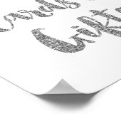 カードとギフト ウェディングサイン シルバー コンフェッティ ポスター (角)