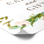 カードとギフト。グリーンリーフローラ庭園の結婚式 ポスター (角)