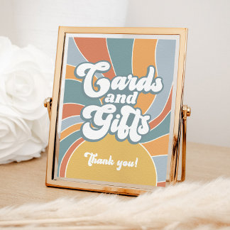 カードとギフト グルーヴィー レトロ サンシャイン ベイビー シャワー ポスター