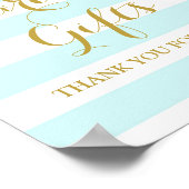 カードとギフト サイン 青いストライプ ゴールド コンフェッティ (角)