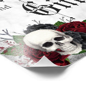 カードとギフト、スカルとバラ、ゴシック結婚の フォトプリント (角)