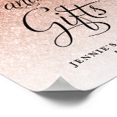 カードとギフト、バラ金ゴールドグリッター表示 ポスター (角)