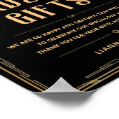 カードとギフト ブラック ゴールド アールデコ 20年代 結婚式 ポスター (角)