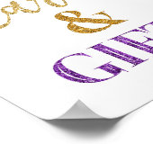 カードとギフト ベビーシャワー サイン パープル ゴールド ドット (角)