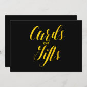 「カードとギフト」偽ゴールド箔 おしゃれな結婚式看板 招待状 (正面/裏面)