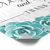 カードとギフト |多肉素朴フローラ結婚の ポスター (角)