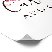 カードとギフト。水彩ピンク結婚フローラPo ポスター (角)