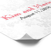 カードとギフト – 深いレッドローズ結婚ズ ポスター (角)