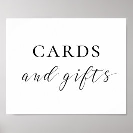 カードとギフト。白黒結婚徴候 ポスター