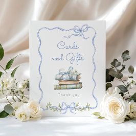 カードとギフトBlue bow新しいチャプター赤ちゃんシャワー ポスター