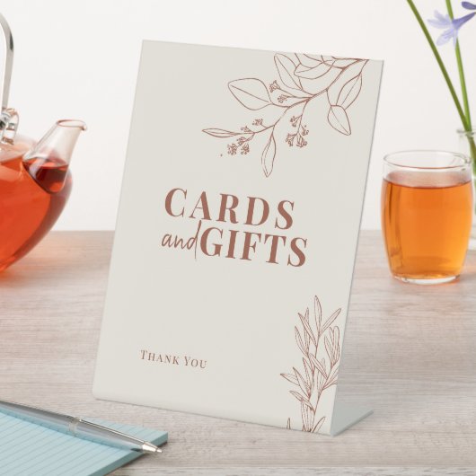 カードとギフトBohoフローラ結婚のサイン 台座サイン (インサイチュ)