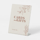 カードとギフトBohoフローラ結婚のサイン 台座サイン (正面)