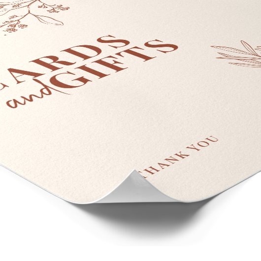 カードとギフトBoho結婚のサイン ポスター (角)