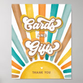 カードとギフトBoho Sunshine Boy赤ちゃんシャワーのサイン ポスター (正面)