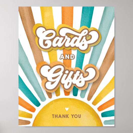 カードとギフトBoho Sunshine Boy赤ちゃんシャワーのサイン ポスター (正面)