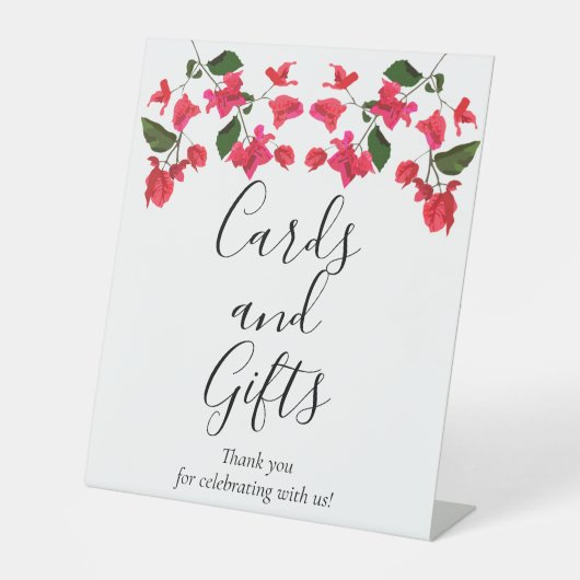 カードとギフトBougainvilleaの結婚ペデスタルサイン 台座サイン (正面)