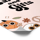 カードとギフトGroovyハロウィーン幽霊赤ちゃんシャワー ポスター (角)