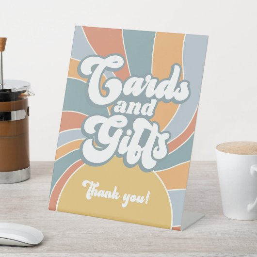カードとギフトGroovyレトロサンシャインベビーシャワー 台座サイン (インサイチュ)