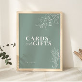 カードとギフトSage Green結婚のサイン ポスター