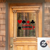 カードとコーヒー ウィンドウサイン (ホームデコレーション)