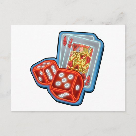 カードとサイコロ ポストカード (正面)