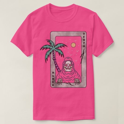 カードとスカル Tシャツ (デザイン正面)