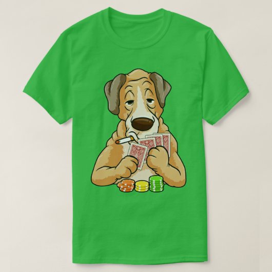 カードとチップを使って犬を出す Tシャツ (デザイン正面)