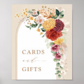 カードと素朴ギフト熱帯ボホフローラサイン ポスター (正面)