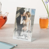 カードと結婚ギフトの感謝してい写真 台座サイン (インサイチュ)