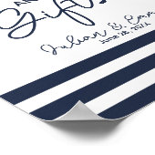 カードと航海のギフト結婚ネイビーブルー ポスター (角)