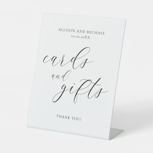 カードと贈り物のミニマシンプルリスモダント  台座サイン (正面)