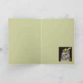 カードにコーンとフェザーハットを付けたリス カード (内部)