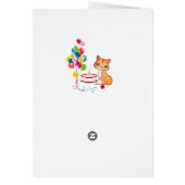 カードに誕生日の子猫とカラフルな風船 (裏面)