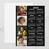 カードに4枚のフォトコラージュが入ったカレンダー 案内状 (正面/裏面)