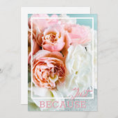 カードのためだけに柔らかいピンクと白のバラ サンキューカード (正面/裏面)