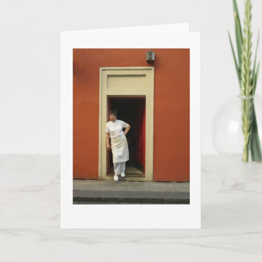 カードのための戸口のプラハの乾燥したブラシのシェフ カード (正面)