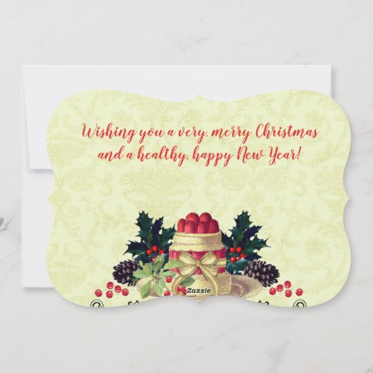 カードのキッチンからビンテージクリスマスプディング シーズンカード (裏面)