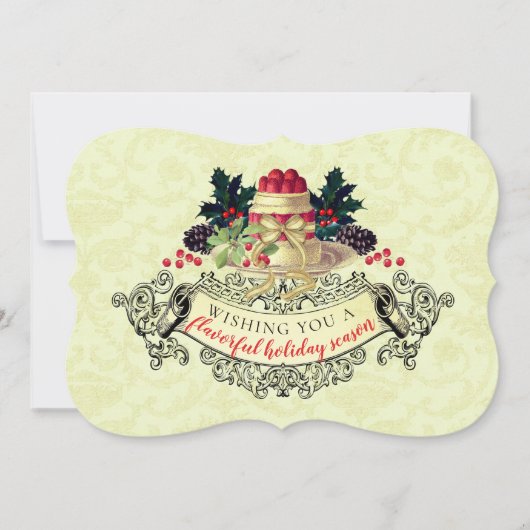 カードのキッチンからビンテージクリスマスプディング シーズンカード (正面)