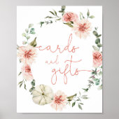 カードのギフトはパンプキン赤面ピンクの赤ちゃんシャワー ポスター (正面)