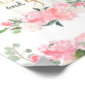 カードのギフトは、パンプキンピンクの金ゴールド赤ちゃんシャワーに署名 ポスター (角)