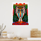 カードのクイーン抽象芸術 ポスター (キッチン)